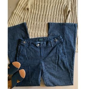 J. Crew Wide Leg Trouser Jeans Classic Rinse Sz 30